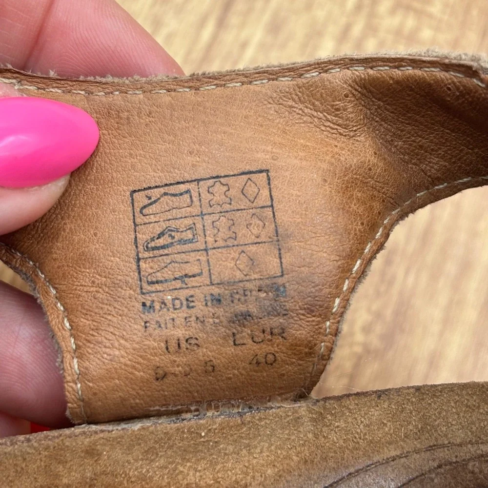 Taos Trulie Sandal Womens 9-9.5 Stone Beige Woven Leather Strappy Spain Comfort